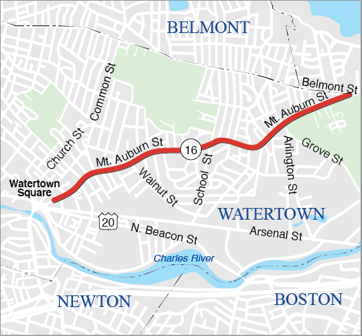 Watertown: Rehabilitation of Mount Auburn Street (Route 16)